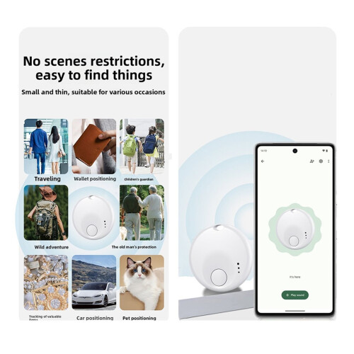 Smart GPS Tracker for Android for Find My Wearable Device for Car and Personal Tracking White 2