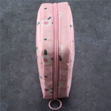 1 mini trousse de maquillage zippée pour fille, pochette hygiénique, porte-cartes, porte-monnaie, étui à cosmétiques et écouteurs, rose