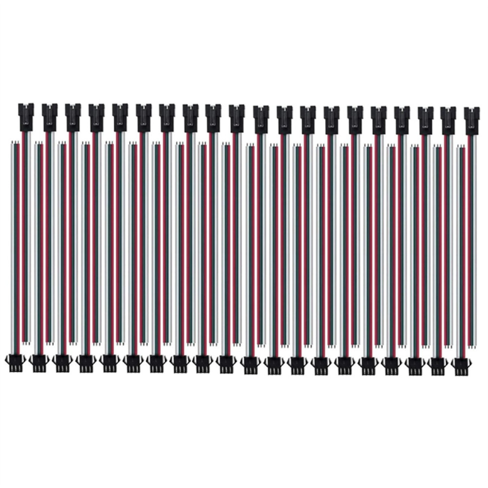 20 Pairs Jst Sm 3 Pin Connectors For Ws2812b Ws2811 Ws2812 Ws2814 Sk6812 Focb Cct Led Strip Female Male 15Cm 4851916221609