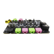 Carte son USB Type-C 7.1 canaux avec son surround, sortie SPDIF, entrée SPDIF, entrée ligne et port micro pour les jeux et les films.
