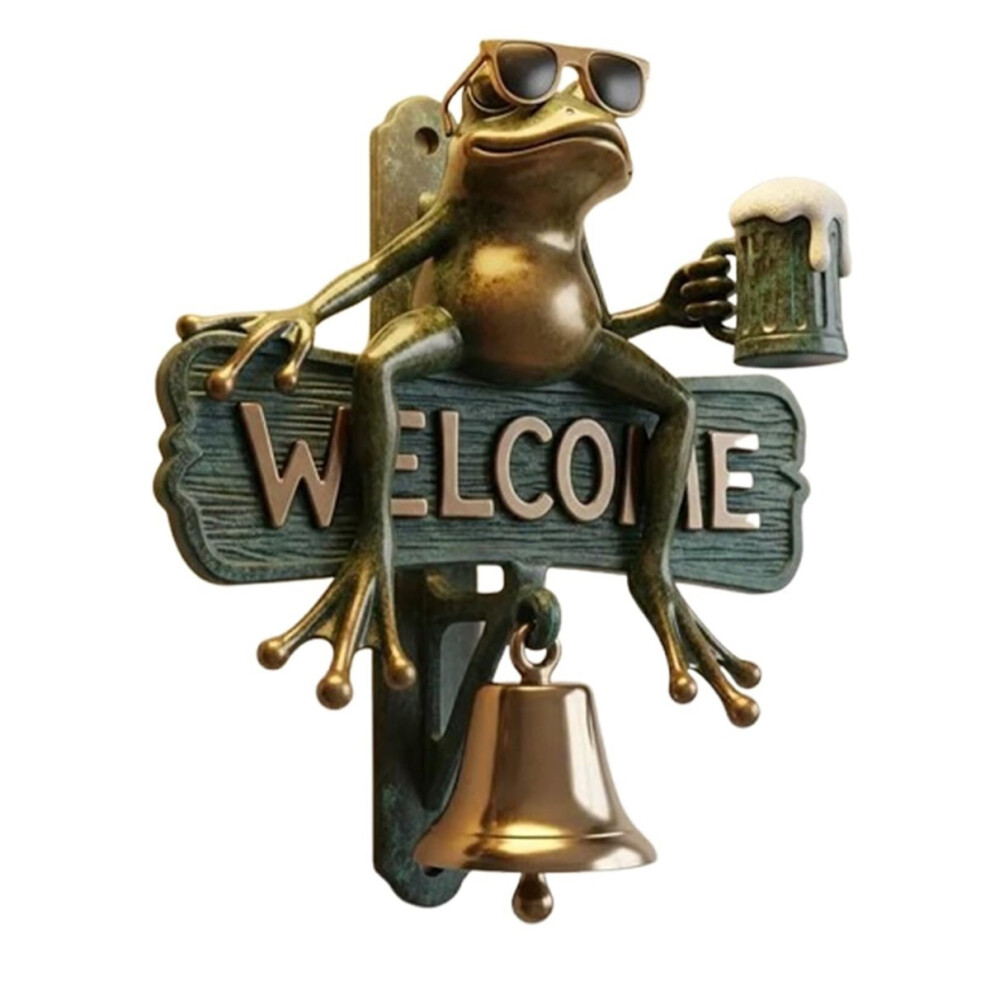 Chill Frog Welcome Doorbell Frog With Sunglasses, Funny Outdoor Decorative Door Bell For Porch, Garden 4851916218234