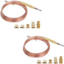 2PCS Thermocouple Kit ,Stove Universal Thermocouple Fireplace Replacement Kit with 5 Adaptors for Stove Fireplace A