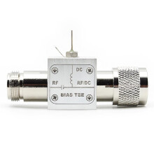 Bias Tee de 0,01-3 GHz, alta corrente de 2 A/3 A, bloco de 50 V CC, 75 ohms com conector fêmea-macho tipo N.