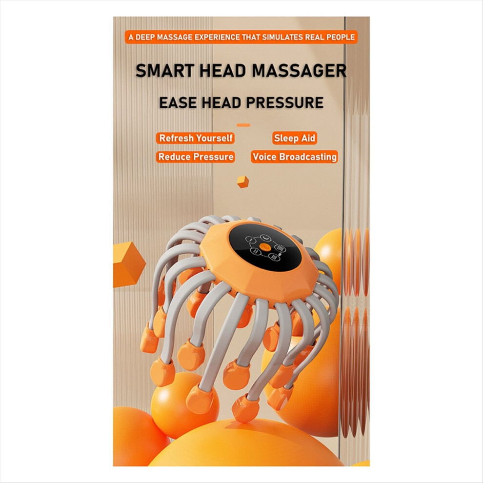 Red/Light/White 20Massage Heads Scalp Head Massager Therapy Vibrator Octopus Scratcher For Relaxation Stress(White)