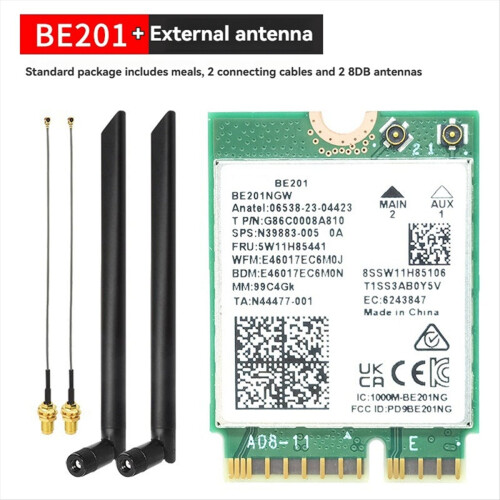 Cnvio3 Module Tarjeta WIFI7 BE201 BE201NGW M.2 Cnvio3 8774Mbps Tri-Band BT5.4 Módulo ...