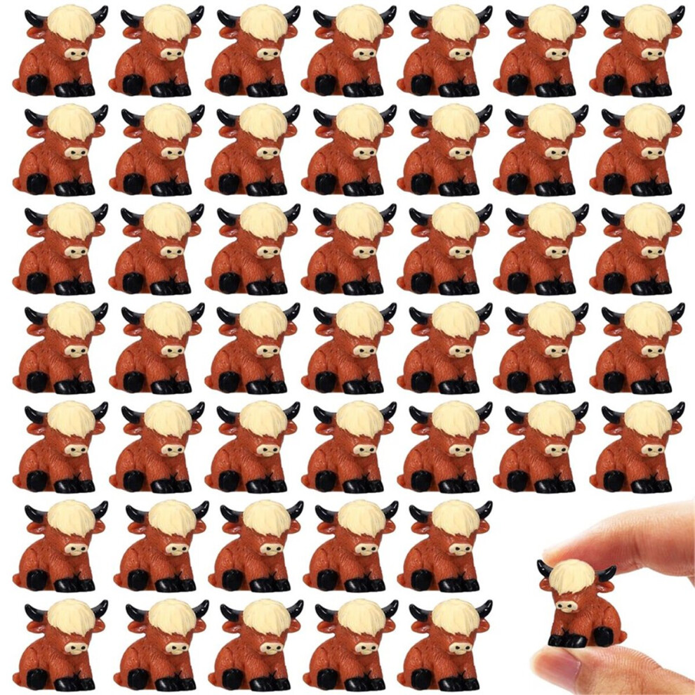 50 Pcs Mini Cow Figurines For Fairy Gardens,Miniature Landscapes, Micro Landscape Be Used For Various Diy 4851916208051