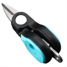 Tesoura pequena especial para pesca, ideal para cortar linhas de carbono, PE, nylon e chumbo. Cor: Azul.