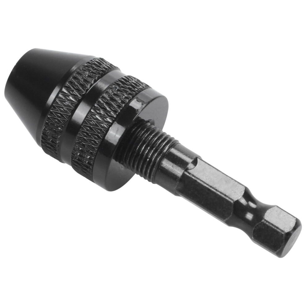 0.3-3.6Mm Keyless Drill Chuck Screwdriver Impact Driver Adaptor 1/4" Shank Drill Black 4852957381666