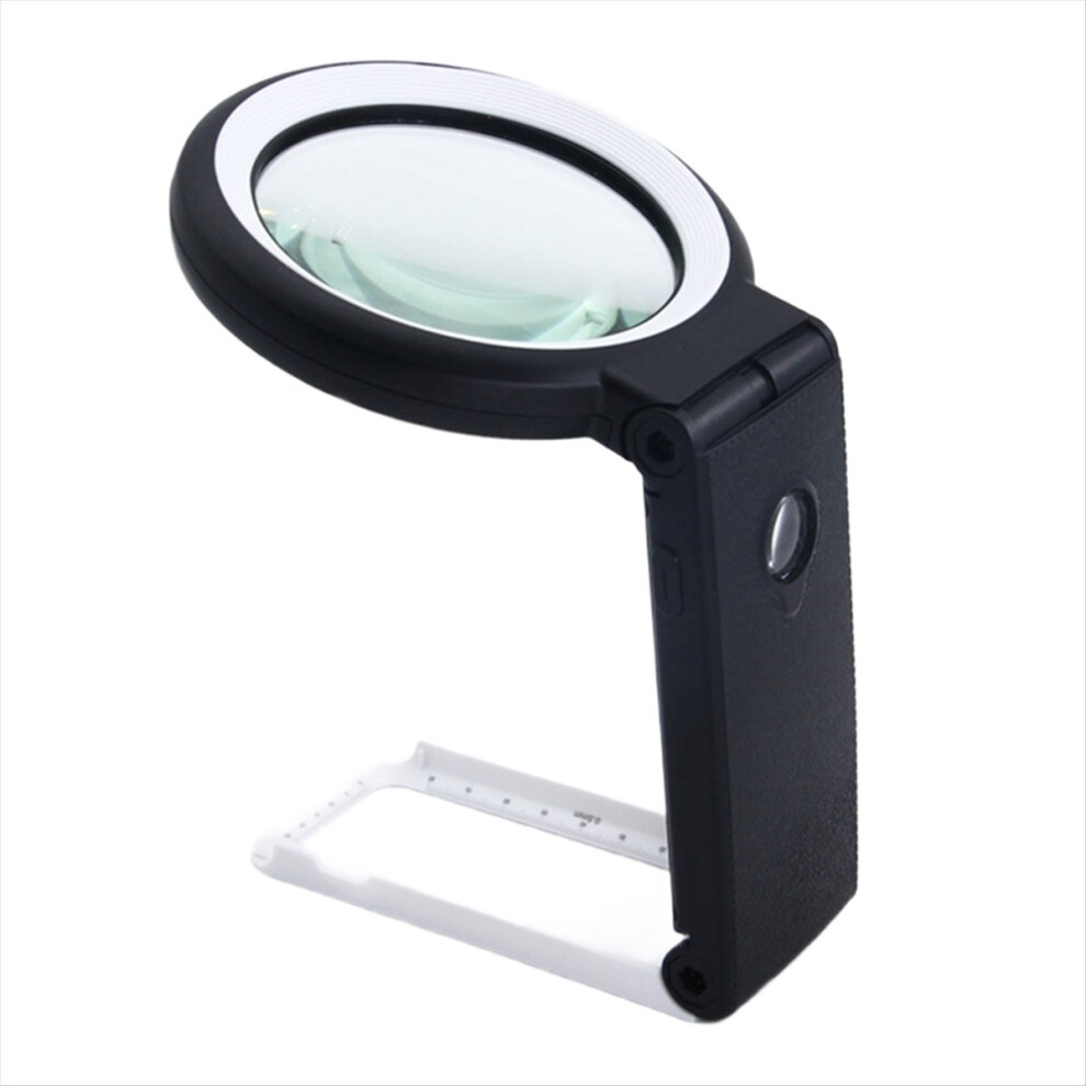 Light Portable Handheld Magnifying Glass With Led S Foldable Desktop Magnifier 10X/30X Reading With 18 Leds