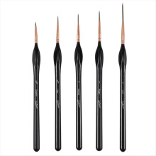 Set di pennelli ultra-sottili per disegno acrilico, acquerello, penna a gancio in nylon, punta fine, kit di strumenti per pittura a olio, nero