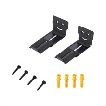 Suporte de parede universal para barra de som, ajustável de 8 a 13 cm, com prateleira para armazenamento de alto-falantes.