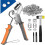 Kit de ferramentas para ilhós reforçado, alicate perfurador manual de 1/4 e 3/8 polegadas para lonas, banners de couro e tecido (10 mm/6 mm). 1