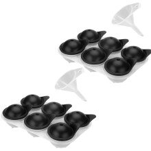 Große Silikonform mit Deckel, Eiskugelform für große Eisbälle, runde Kugelform aus Silikon, Schnellgefrier-Eiskugelform, 6 Stück