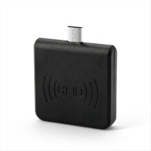 Leitor de identificação animal -A,B Micro-USB RFID para brincos e chip OTG de 134,2 kHz para gado, preto.