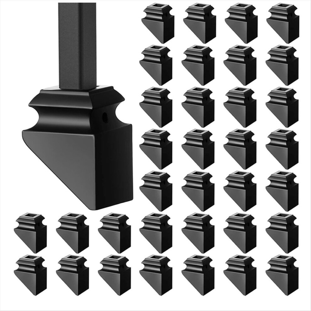 Iron Baluster Shoes Square Iron Balusters Wrought Spindles For Staircase Slant Shoes For Use With 1/2 Inch 48 Pack 4851916233343