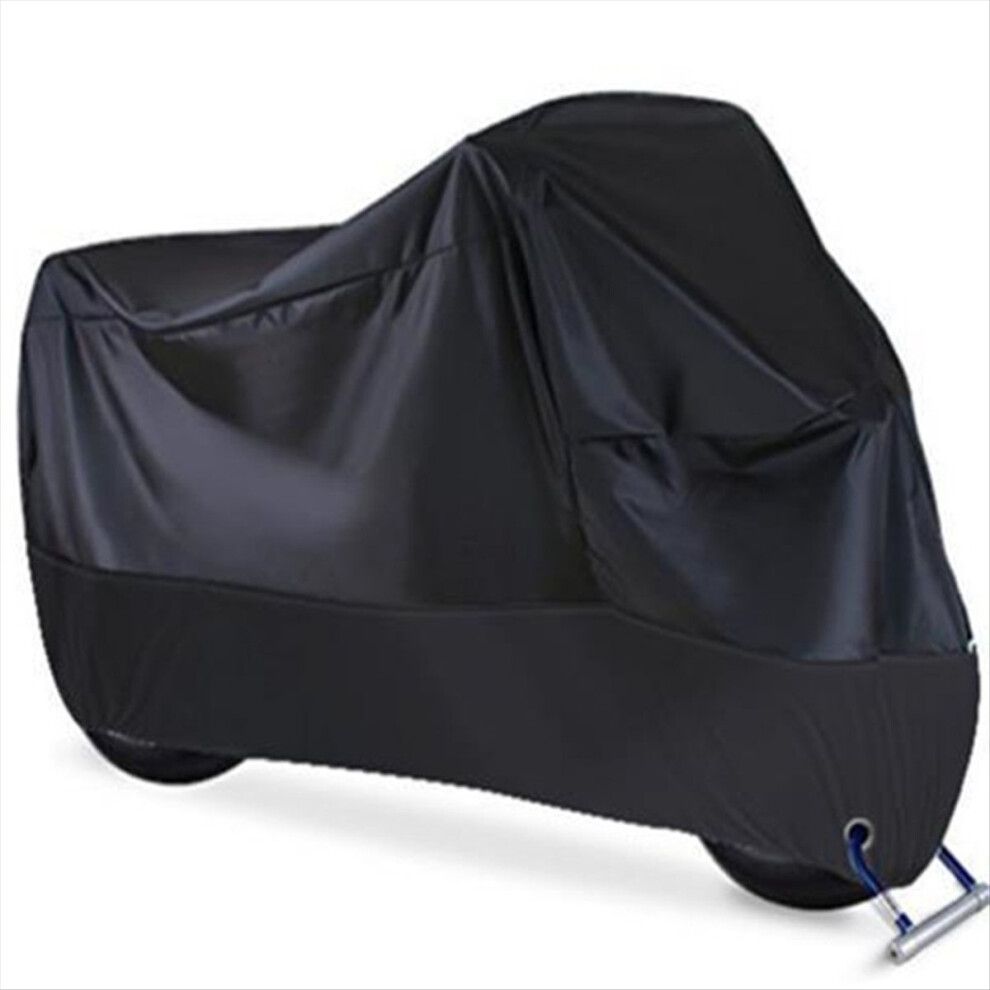 Motorcycle Cover Waterproof All Season Dustproof Uv Protective Outdoor 190T Wear- Fabric Motorbike Cover Black 4851916241720