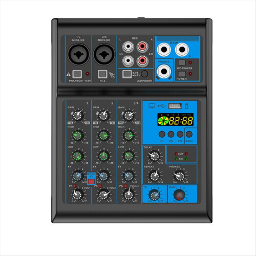 Mesa de Som Profissional com 4 Canais para DJs e Transmissões ao Vivo