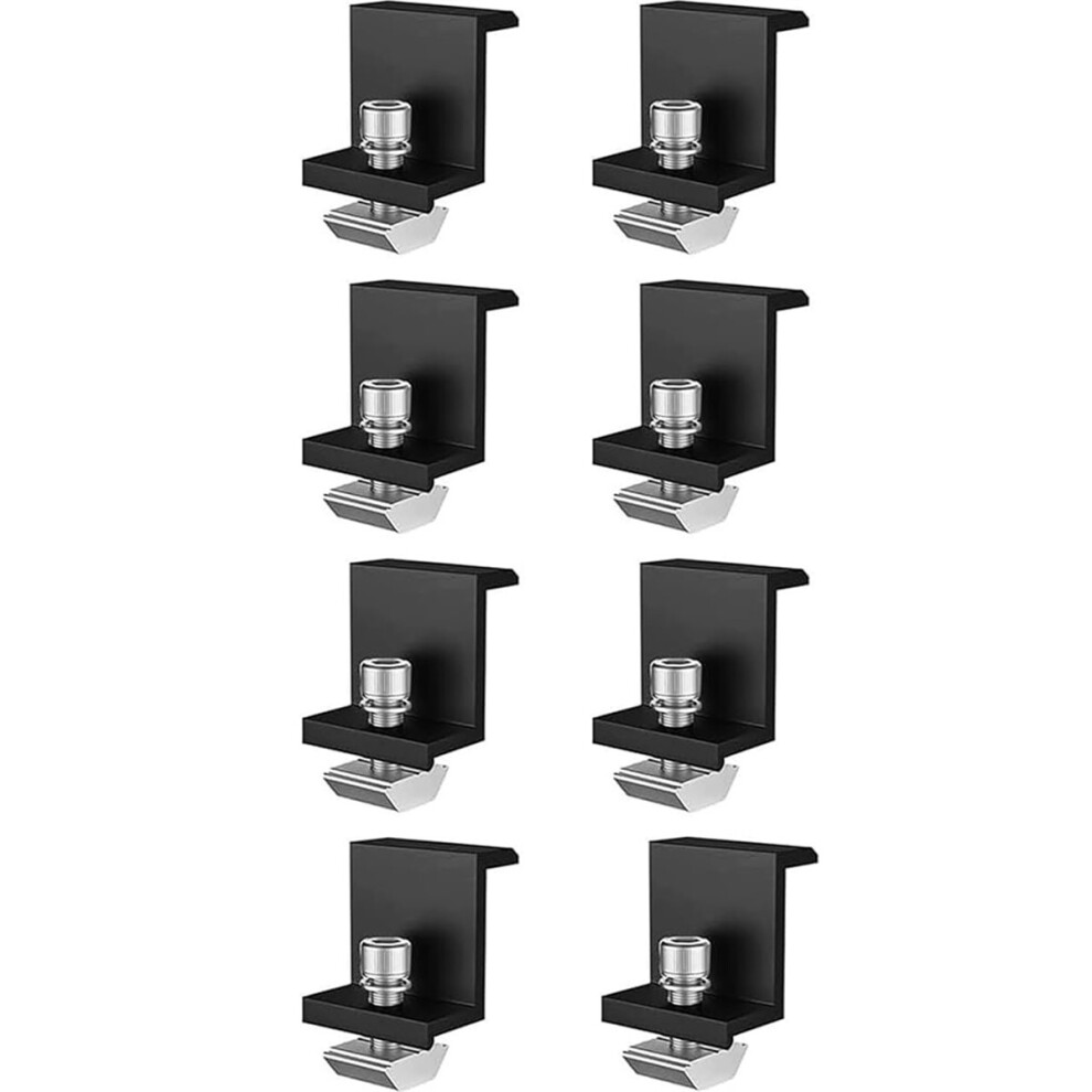 Pack Of 8 Solar Module Clamps,Aluminium Pv Module End Clamps,For Solar Panel, Solar Fixings For Roofs, Walls, Boats 4852957301992