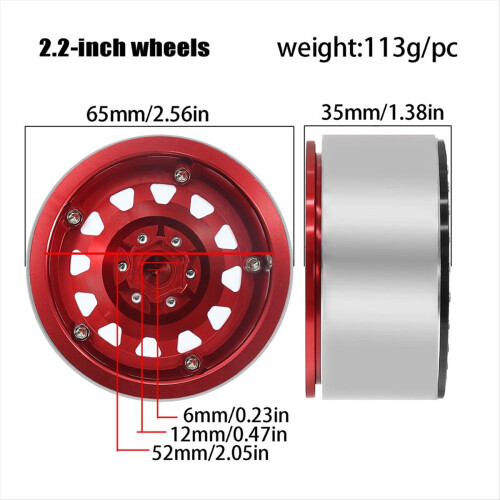 4 τεμάχια μεταλλικοί τροχοί Beadlock 1,55" με ζάντες 5 ακτίνων για RC 1/10 D90 CC01 LC70 MST καφέ 2
