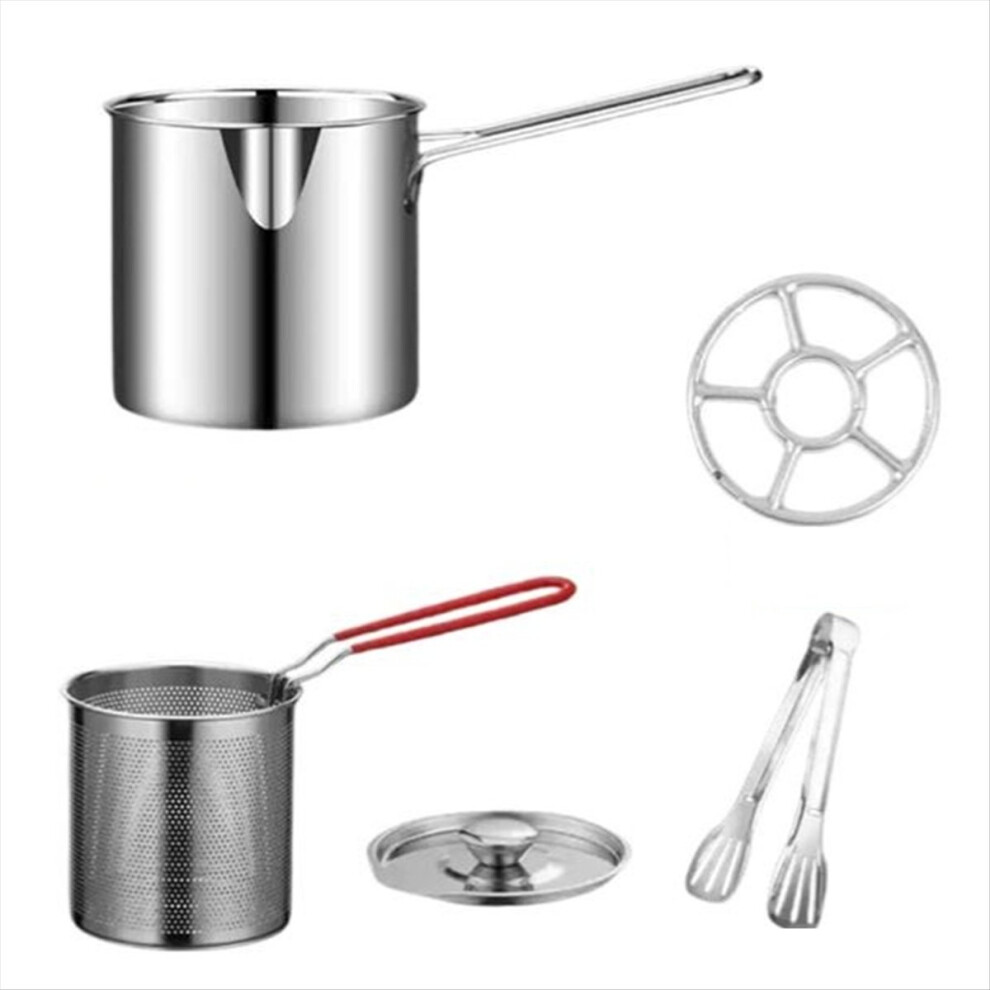 Stainless Steel Frying Pan With Filter, Home Restaurant Heightened Multifunctional Mini Frying Pan 4851916262602