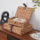 Decorative Box with Lid, Wicker Storage Basket, Water Hyacinth Woven Decorative Box for Shelf,Coffee Table Small 3