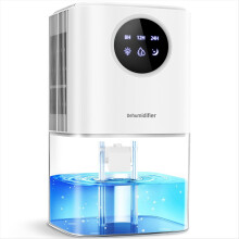 Déshumidificateur d'air 1700 ml, silencieux, avec minuterie LED 7 couleurs et arrêt automatique, pour chambre/salle de bain (prise UE).