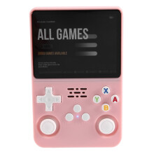 R36S draagbare gameconsole met 3,5 inch IPS-scherm en 64 GB opslag, geschikt voor kinderen en volwassenen.