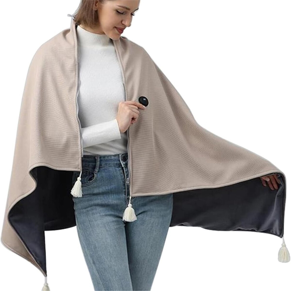 Portable Heated Blanket USB Rechargeable Heated Blanket, Wearable Heating Blanket with Zipper for Office Camping Home