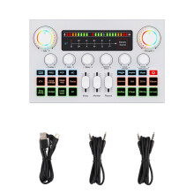 F999 Ultra Sound Card Bluetooth Touch Screen Mixer K Song Recording Accompaniment Live Sound Card White