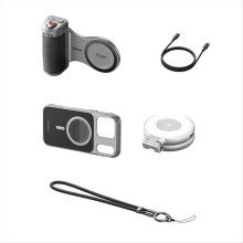 Bluetooth Selfie Grip for 17 Pro Max Vlog Handle with Fill Light Camera Adapter for Enhanced Photography
