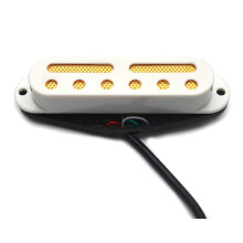 Mini Humbucker de 6 furos + 2 ranhuras com almofada dourada e prateada para captador single coil, tamanho 9K, saída 4C, divisão de bobina.