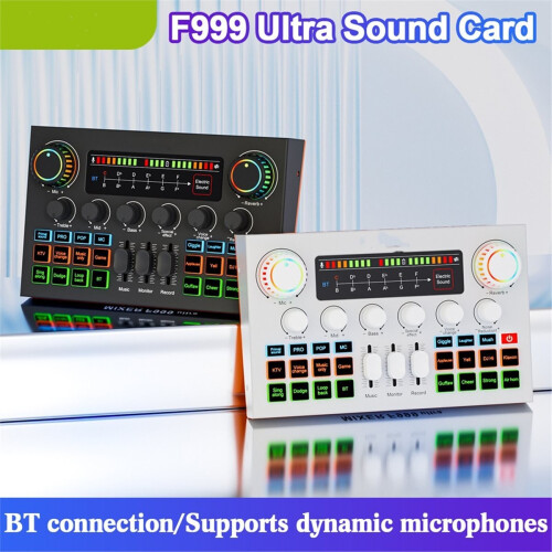 Seprendi F999 Scheda audio Mixer Audio Live Sound Card Voice Changer Mixing Console Amplificatore Scheda audio Telefono Computer Universale Seprendi F999 Scheda audio Mixer Audio Live Sound Card Voice Changer Mixing Console Amplificatore Scheda audio Telefono Computer Universale