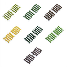 Conjunto de 7 tufos de grama artificial de 5 mm, miniaturas de arbustos de grama, para simulação em diversos terrenos, ideal para mesa de areia.