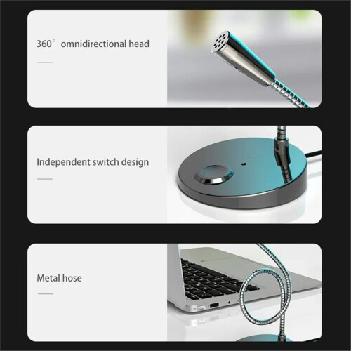 Microfone USB com fio para voz, compatível com computadores, laptops e notebooks. 1