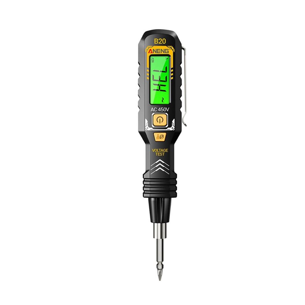 Lcd Digital Voltage Tester Measuring Pen Double-Ended Screwdriver Bits Breakpoint Electrical Induction Test Pen Black 4851916279587
