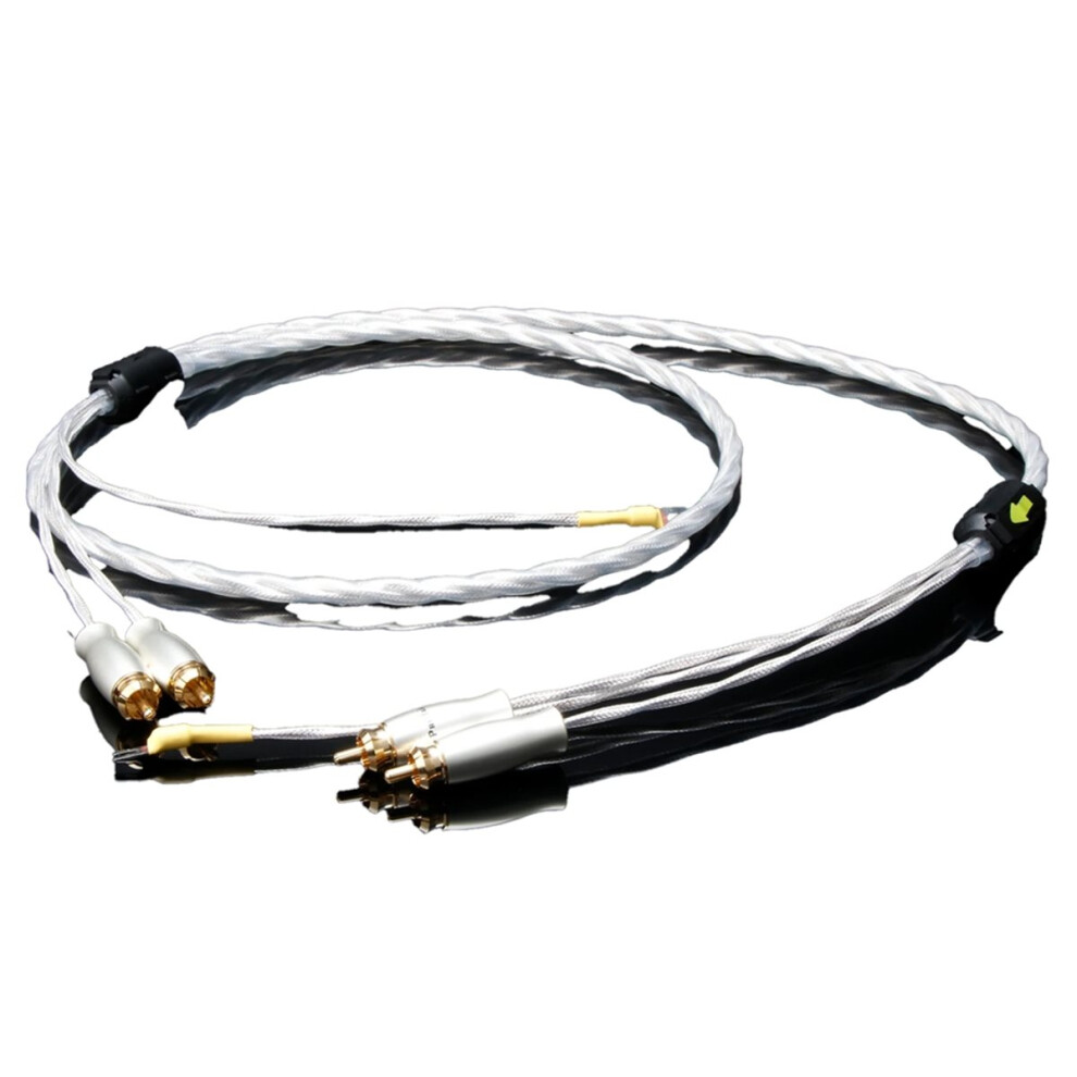 Hifi Cable Occ Copper Phono Cable Plated To Ground Wire Plated Plug 1M Silver/Gold 4851916282235