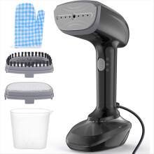 Potente vaporizzatore portatile per tessuti - 1800 W con piastra riscaldante in ceramica rapida, stiratura 2 in 1 e rimozione delle pieghe, spina UE