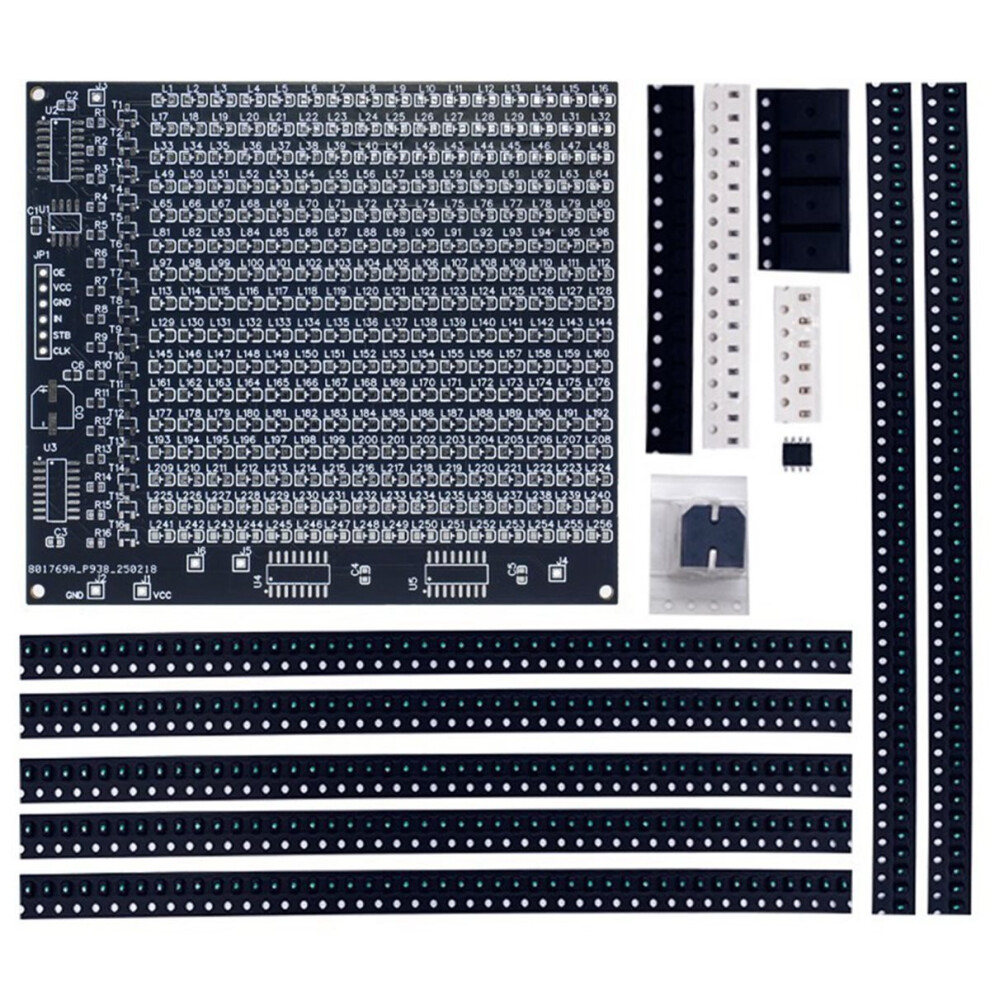 Diy Electronic Kit 256 Led Dot Matrix Advertising Screen Kit -Emitting Diode Smd Soldering Component Training Kit Light 4851916272366