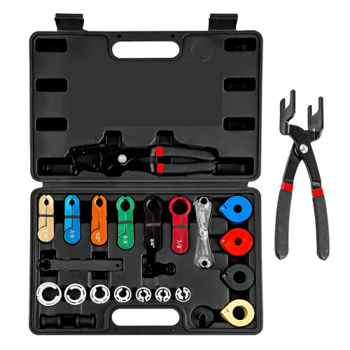 26PCS Line Disconnect Tool Set, Master Quick Disconnect Kit with AC & Line Pliers, Spring Lock Tools