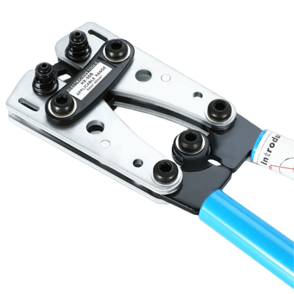 50B Crimping Plier 6-50Mm Ring Bare Cable Battery Terminals Lug Crimping Tool Cable Terminal Plier 4851916283249