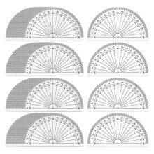 Conjunto com 100 transferidores de plástico para medição de ângulos, 4 polegadas, transparentes, 180 graus.