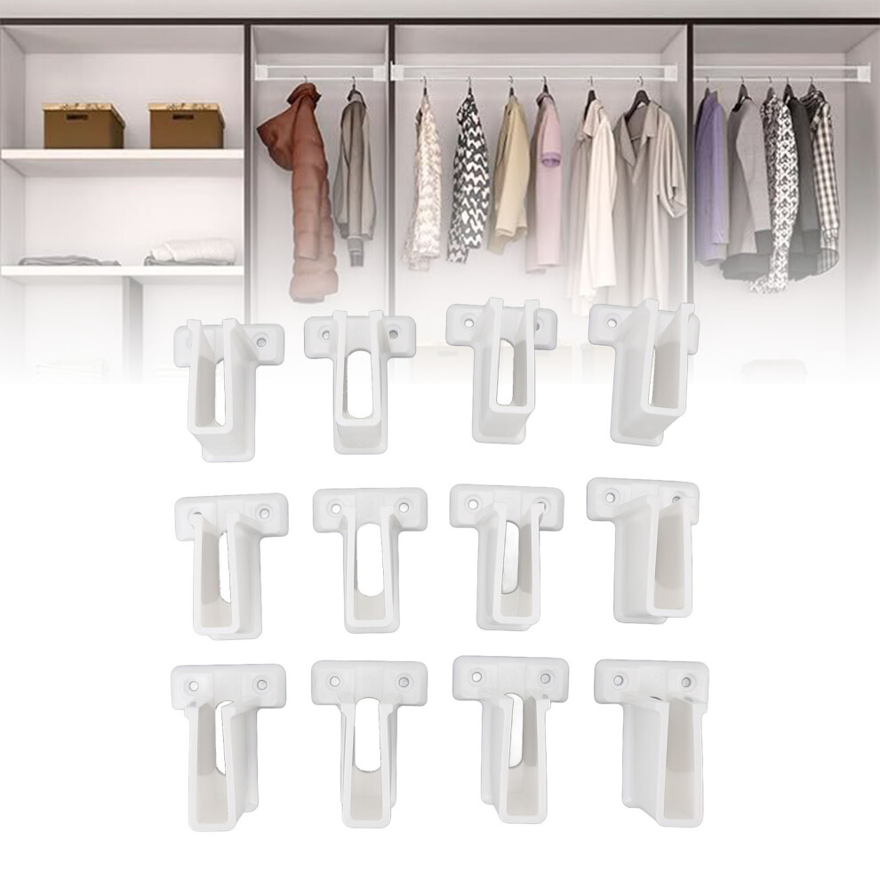 12 Pcs White Plastic Wire Shelf End Brackets Strong Load Bearing 300G 3711364230886