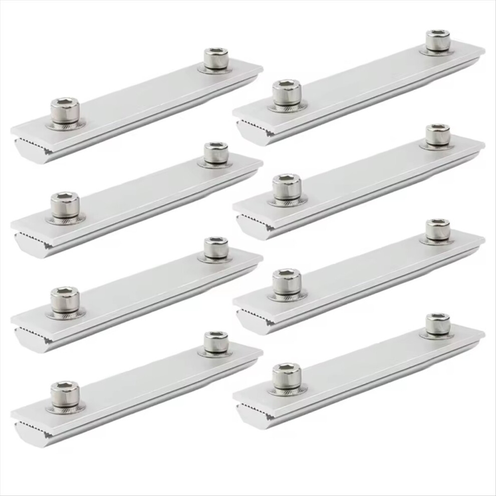 8Pcs 14Cm Solar Panel Mounts Pv Bracket Rails Connectors Photovoltaic Support Sliver Mounts Solar Power Supplies 4851916263999