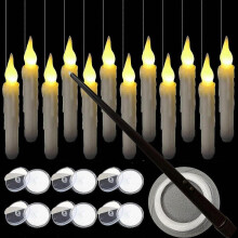 (Red) 12pack Halloween Decorations-floating Candles With Magic Wand Remote Control