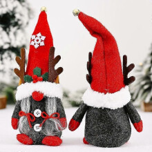 (Female) Christmas Faceless Santa Gnome Plush Doll Ornament Xmas Dwarf Elf Figurine Decor