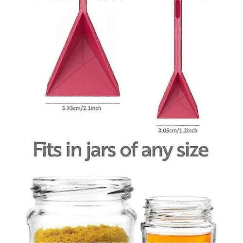 (2Pcs, Red) Polygons 3-in-1 Flat Measuring Spoon, 2 Spoons with 6 Different Sizes, Multifunction Folds Scoop Kitchen Tools 1
