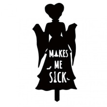 (B) Halloween Witch Garden Sign with Stakes, Spooky Outdoor Lawn Decorations for Halloween Party & Haunted House