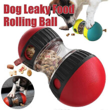 (Red) Interactive Dog Leaky Food Rolling Ball Puzzle Toy, Perfect Alternative to Slow Feeder Dog Bowls to Improve Pet Digestive System