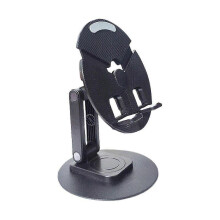 (Black) Foldable Stand Tabletop Mobile Phone Stand Portable Desktop Stable Phone Holder Retractable 360 Degree Rotating Holder  Black