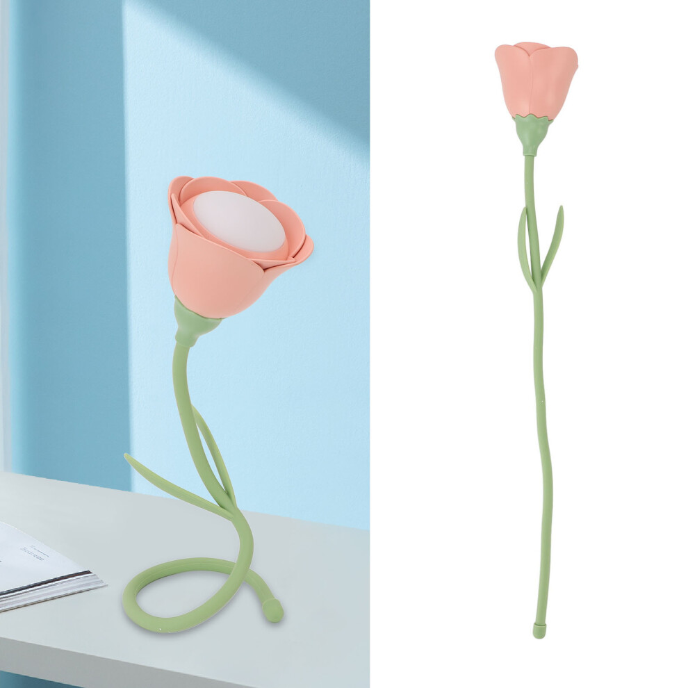 Pink/Light Flower Night Lamp, Infinitely Dimmable, 500Mah Battery